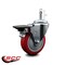 Service Caster 4'' Red Polyurethane Wheel Swivel 7/16'' Grip Ring Stem Caster with Brake SCC-GR20S414-PPUB-RED-PLB-716138 - alternate 2